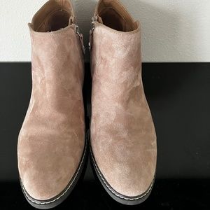 Sam Edelman Pryce Leather Ankle Boots Booties Womens Size 8 1/2 Cashmere Beige